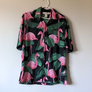 Flamingo Hawaiian button down